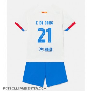 Barcelona Frenkie de Jong #21 Bortatröja Barn 2023-24 Kortärmad (+ korta byxor)